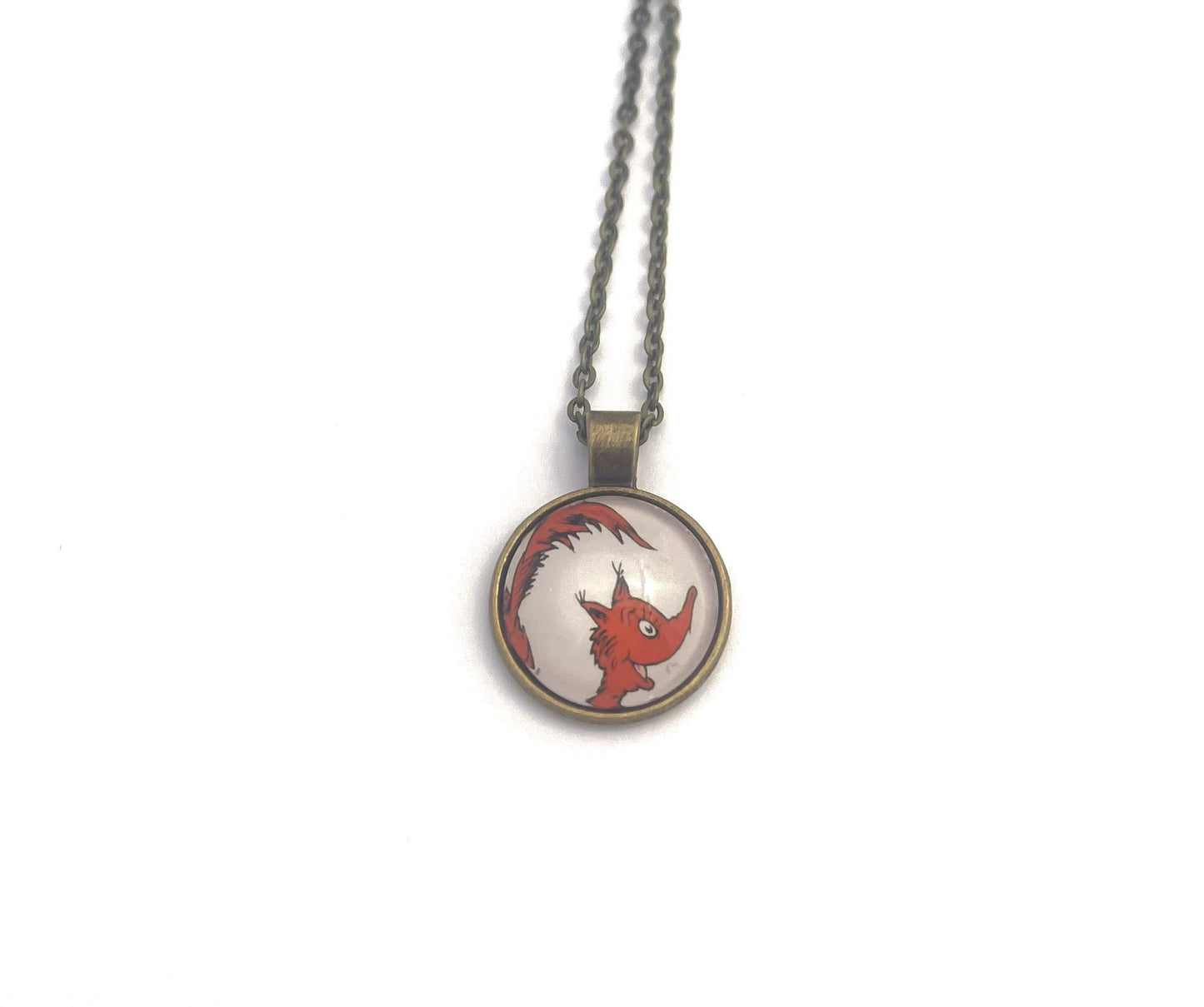2006 Children's Book - Fox In Socks - USA Stamp - Postage Stamp Necklace
