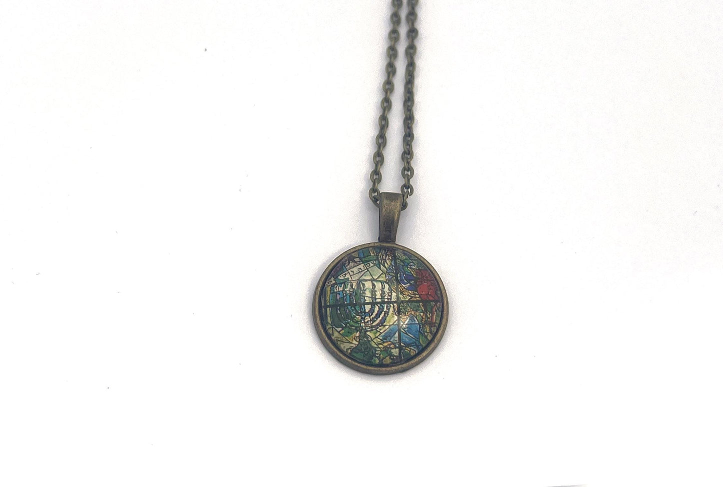 1973 Israel Stamp - Chagall Window - United States Stamp - Postage Stamp Necklace