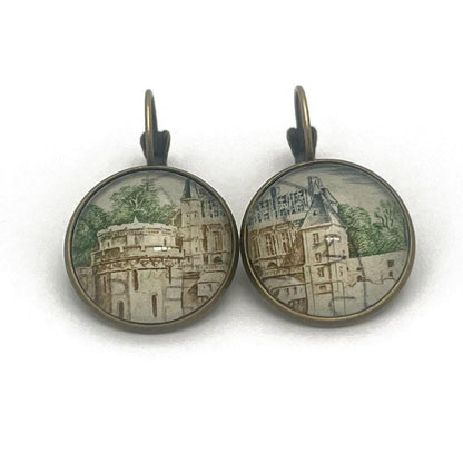 1963 Amboise Castle - France Stamp - Postage Stamp Earrings