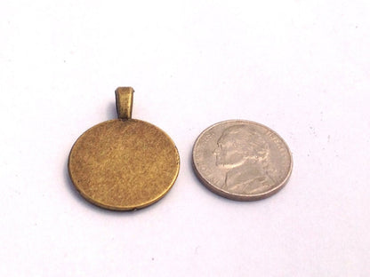 1953 Christian Dior French Haute Couture Stamp -Postage Stamp Jewelry - Vintage Postage Stamp Necklace - Antique Bronze - 20 mm pendant