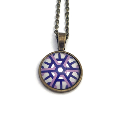 2015 USA Geometric Snowflakes Stamp - Postage Stamp Necklace