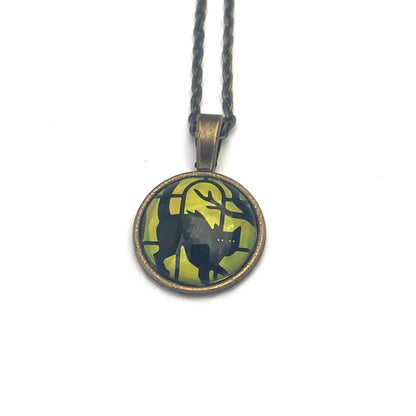 2019 USA Spooky Silhouettes Cats Stamp - Postage Stamp Necklace