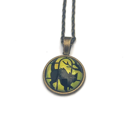 2019 USA Spooky Silhouettes Cats Stamp - Postage Stamp Necklace