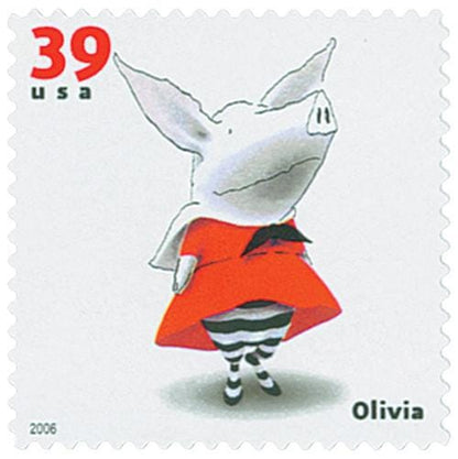 2006 Children's Book - Olivia - USA Stamp - Postage Stamp Necklace