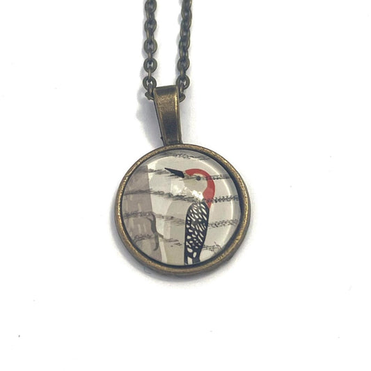 2018 Woodpecker USA Stamp - Postage Stamp Necklace