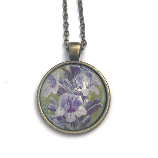2020 Lavender Ukraine Stamp - Postage Stamp Necklace