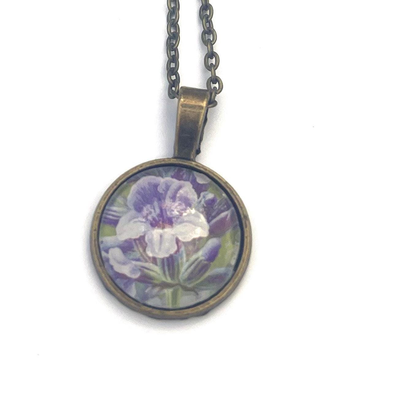 2020 Lavender Ukraine Stamp - Postage Stamp Necklace