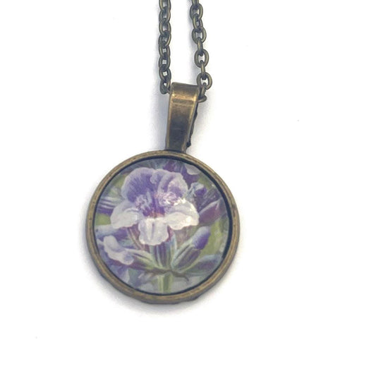 2020 Lavender Ukraine Stamp - Postage Stamp Necklace