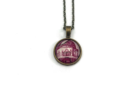 1967 Egypt Stamp - Postage Stamp Jewelry - Vintage Postage Stamp Necklace - Antique Bronze