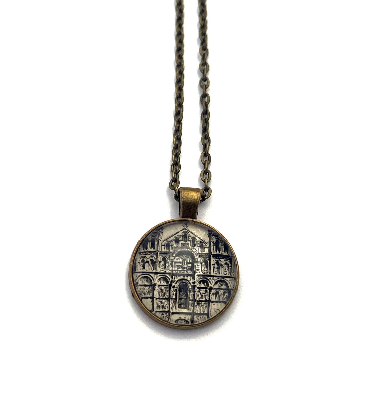 1944 Cathedral of Angouleme - France Postage Stamp - Postage stamp jewelry - Postage Stamp Necklace