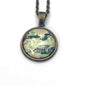 1966 Cherry Blossoms - US Stamp - Postage stamp jewelry - Vintage Postage Stamp Necklace - Antique bronze finish