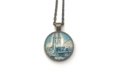 1966 Niort - France Stamp - United States Stamp - Postage stamp jewelry - Postage Stamp Necklace