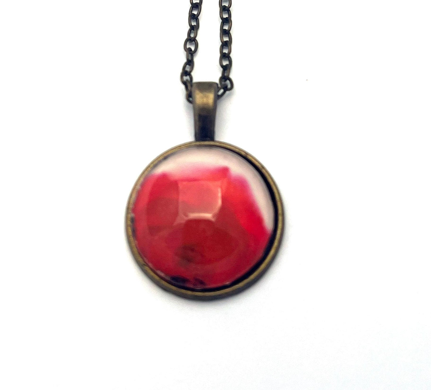 2009 Rose Blossom - Finland Stamp - Postage stamp jewelry - Postage Stamp Necklace