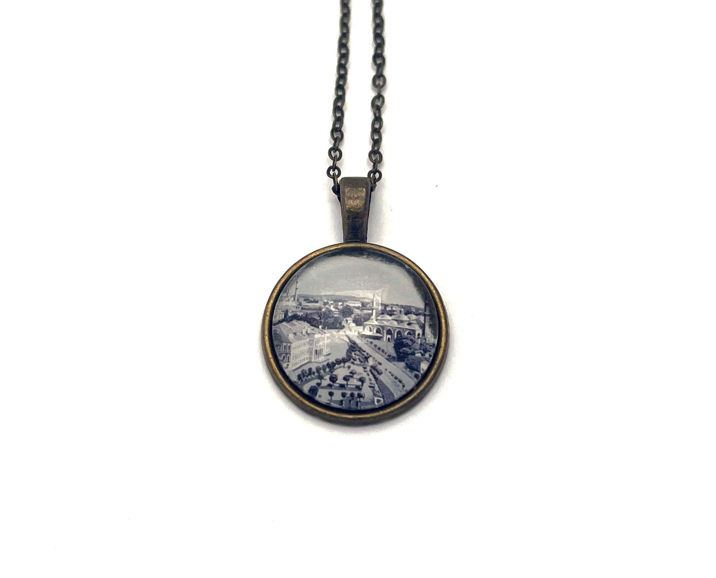 1959 Edirne Turkey Stamp - United States Stamp - Postage stamp jewelry - Postage Stamp Necklace