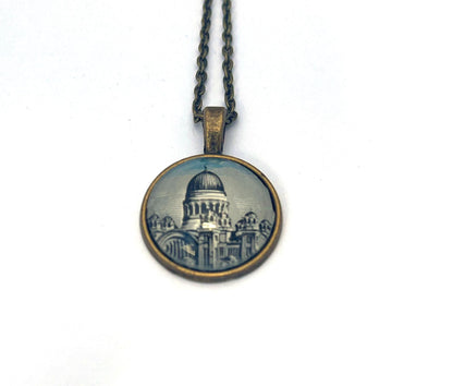1965 St. Andrew Church -Greek Stamp - United States Stamp - Postage stamp jewelry - Postage Stamp Necklace