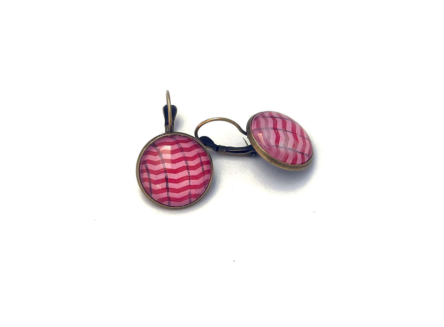 1968 Mexico Stamp - Postage stamp jewelry - Vintage Postage Stamp Earrings - French clip earrings in antique bronze finish