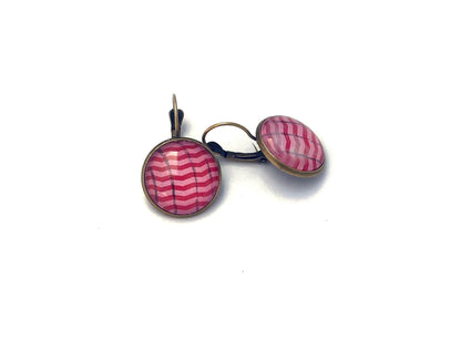 1968 Mexico Stamp - Postage stamp jewelry - Vintage Postage Stamp Earrings - French clip earrings in antique bronze finish