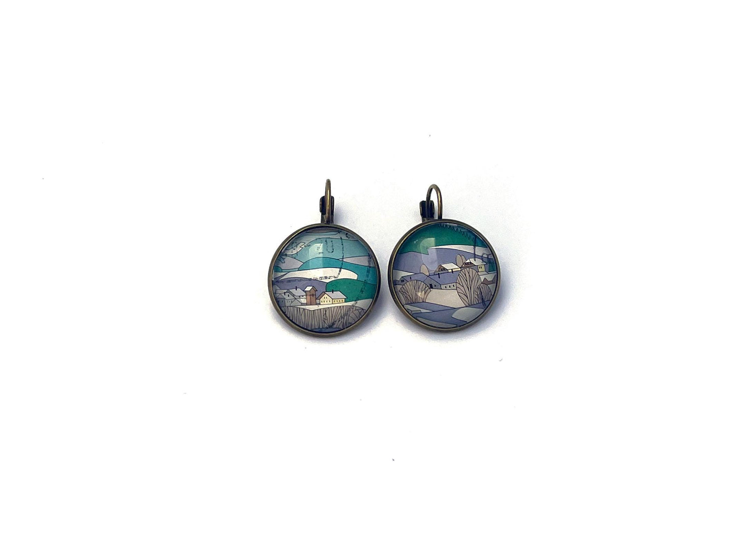 1997 Bavarian Forest - Germany Stamp - Postage stamp jewelry - Vintage Postage Stamp Earrings