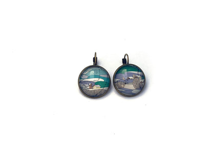 1997 Bavarian Forest - Germany Stamp - Postage stamp jewelry - Vintage Postage Stamp Earrings
