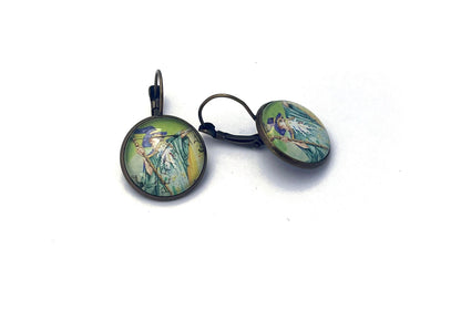 2002 Wizard - Australia Stamp - Postage stamp jewelry - Vintage Postage Stamp Earrings - French clip earrings in antique bronze finish