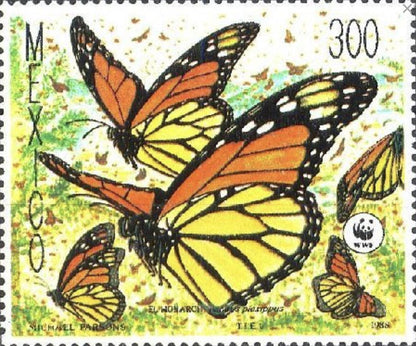 1988 Buttefly - Mexico Postage Stamp - Postage stamp jewelry - Postage Stamp Necklace