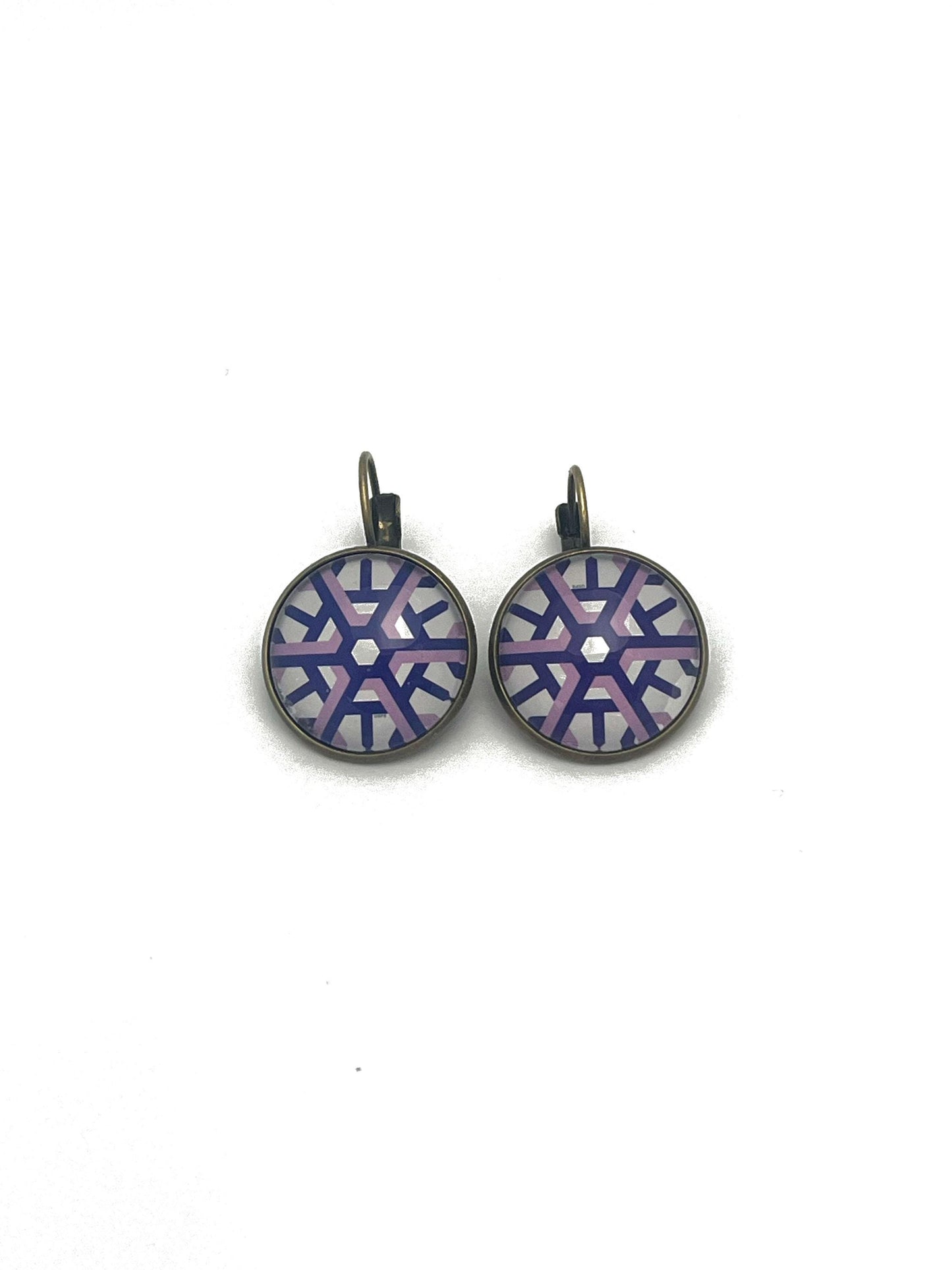 2015 Geometric Snowflakes USA Stamp - Postage Stamp Earrings
