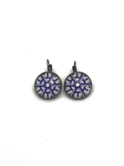 2015 Geometric Snowflakes USA Stamp - Postage Stamp Earrings