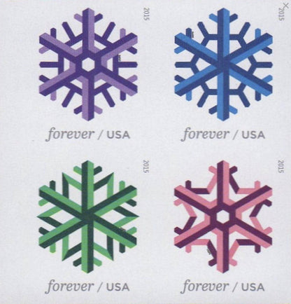 2015 Geometric Snowflakes USA Stamp - Postage Stamp Earrings
