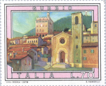 1978 Gubbio - Italy Stamp - United States Stamp - Postage stamp jewelry - Postage Stamp Necklace