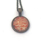 1920s Orange Dove Stamp - Carrier Pigeon -Czechoslovakian Postage Stamp Jewelry - Vintage Postage Stamp Necklace - Antique Bronze