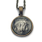 1959 Rose Coin Greece Stamp - Postage Stamp Jewelry - Vintage Postage Stamp Necklace - Antique Bronze Finish