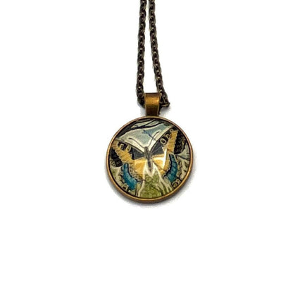 1965 Swallowtail Butterfly - Lebanon Stamp  - United States Stamp - Postage stamp jewelry - Postage Stamp Necklace