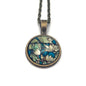 1971 Water Lilies - Poland Stamp - Postage Stamp Jewelry - Vintage Postage Stamp Necklace - Antique Bronze Finish
