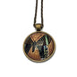 1971 Butterfly - Ajman Stamp - Postage Stamp Jewelry - Vintage Postage Stamp Necklace - Antique Bronze