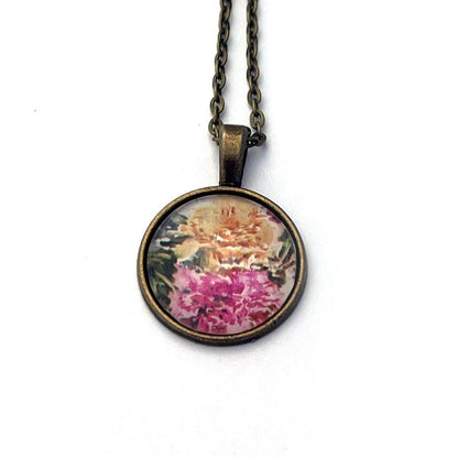 1981 Carnations -Italy Stamp - United States Stamp - Postage stamp jewelry - Postage Stamp Necklace