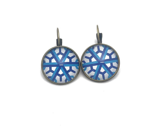 2015 Geometric Snowflakes USA Stamp - Postage Stamp Earrings