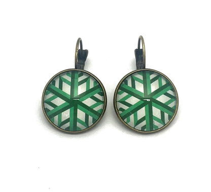 2015 USA Geometric Snowflakes Stamp - Postage Stamp Earrings