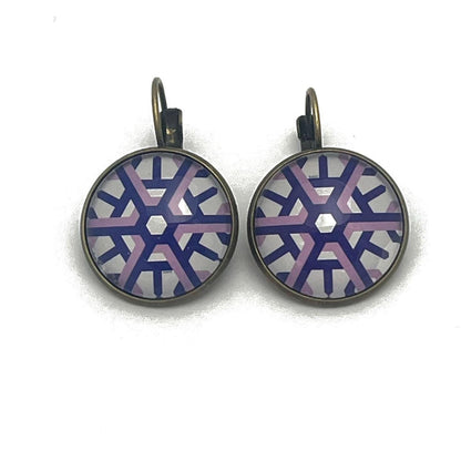 2015 Geometric Snowflakes USA Stamp - Postage Stamp Earrings