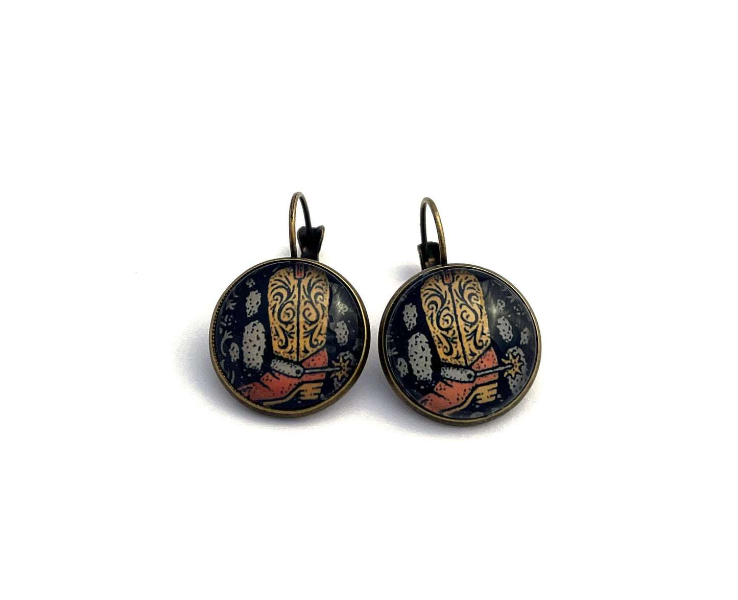 2021 USA Western Wear Boot Stamp - Postage Stamp Earrings