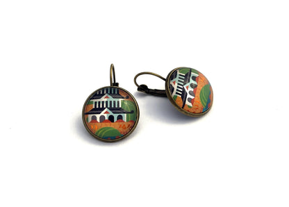 2018 Pagoda USA Stamp - Postage Stamp Earrings