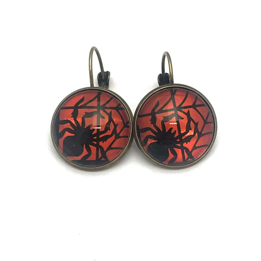 2019 USA Spooky Silhouettes Spider Stamp - Postage Stamp Earrings