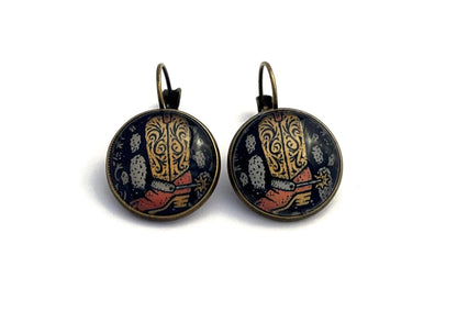 2021 USA Western Wear Boot Stamp - Postage Stamp Earrings