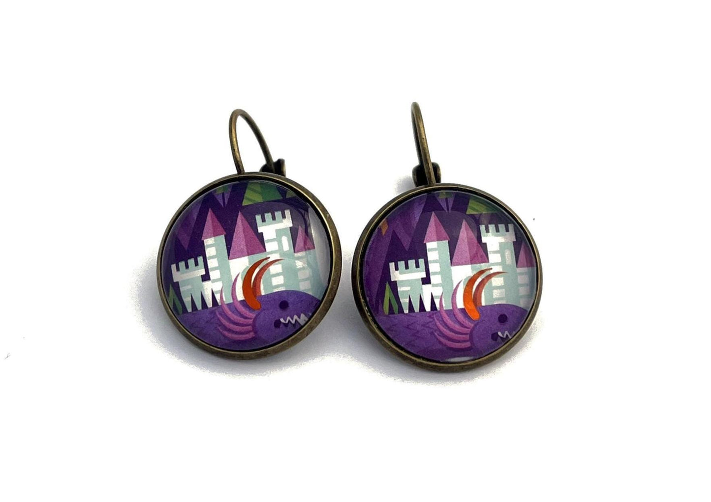 2018 USA Dragon Stamp - Postage Stamp Earrings