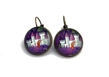 2018 USA Dragon Stamp - Postage Stamp Earrings