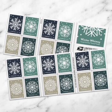 2024 Snowflake Winter Whimsy USA Stamp - Postage Stamp Earrings