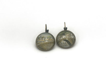 1995 Bridge Nyons - Drôme - Postage Stamp Earrings
