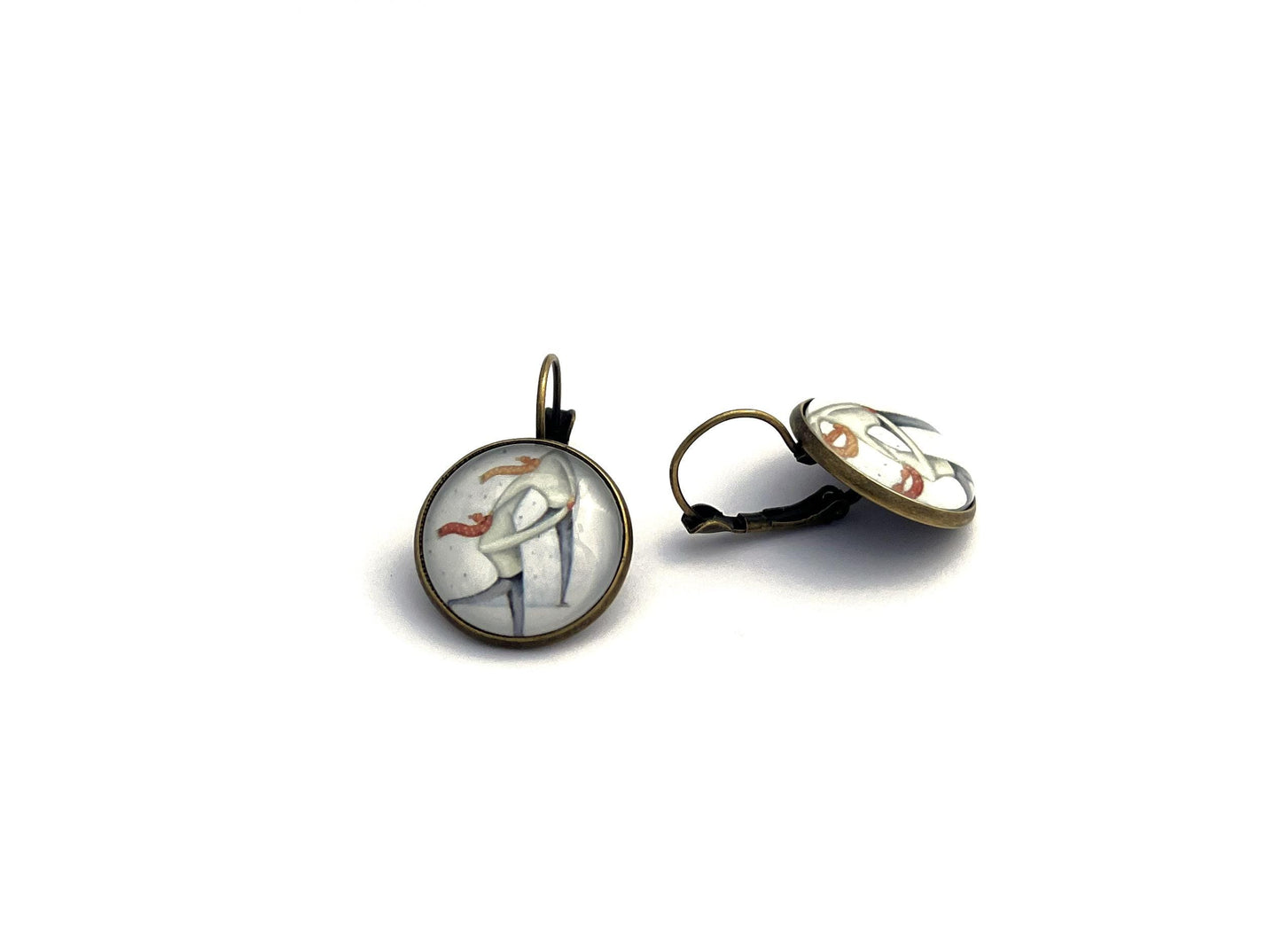 2014 Winter Fun USA Stamp - Postage Stamp Earrings