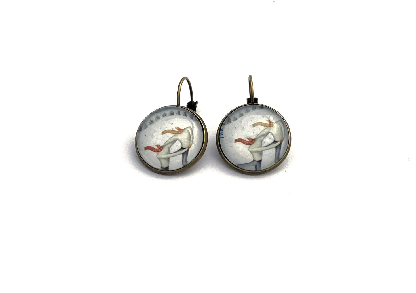 2014 Winter Fun USA Stamp - Postage Stamp Earrings