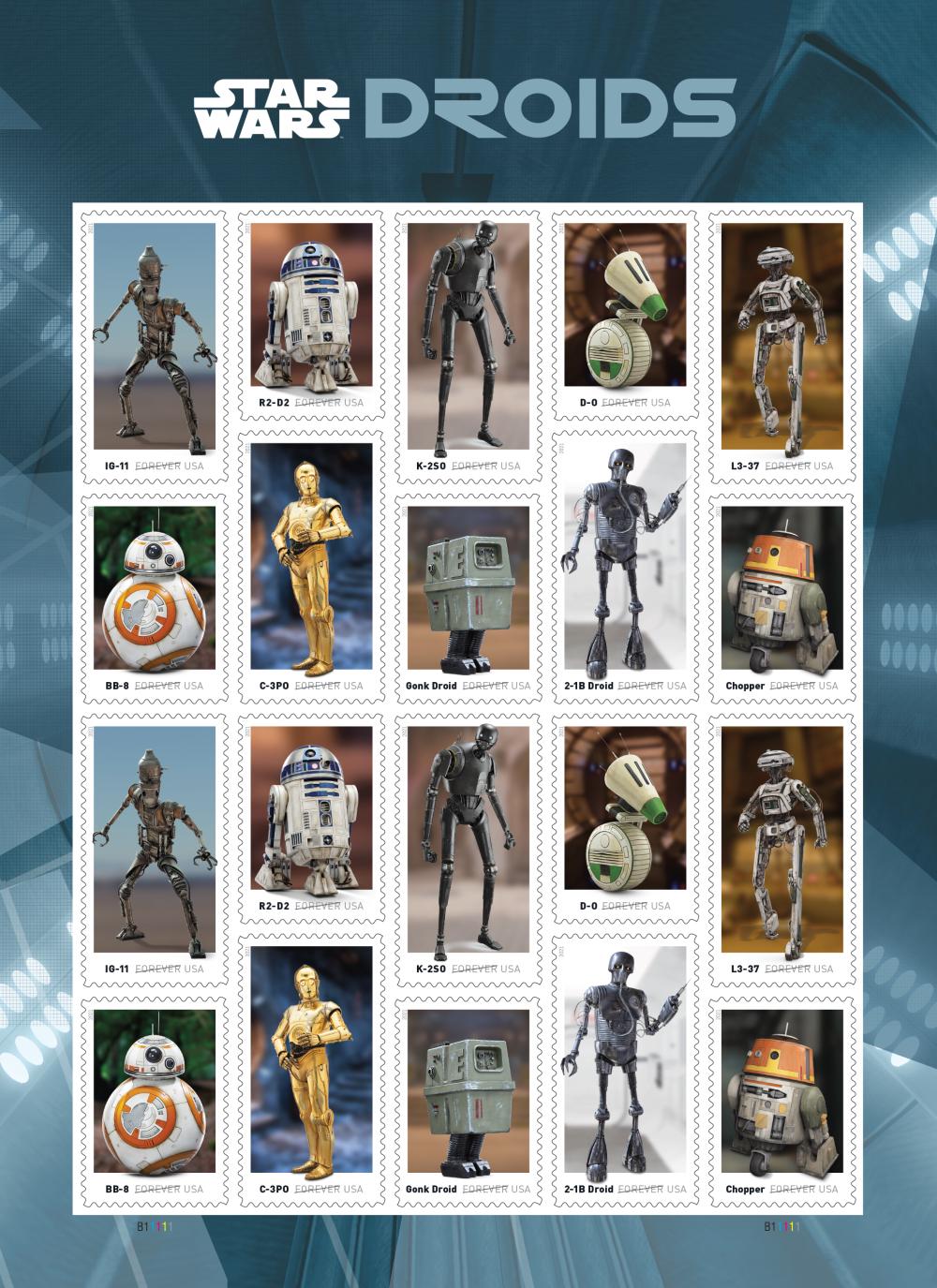 2021 Star Wars Droid C-3PO USA Stamp - Postage Stamp Earrings
