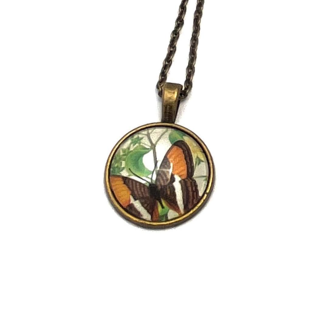 1975 Butterfly  - Grenada States Stamp - Postage stamp jewelry - Postage Stamp Necklace